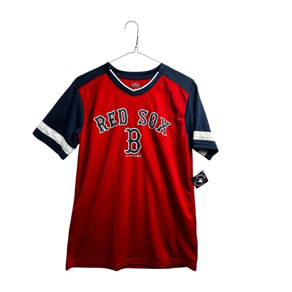MLB Genuine Merchandise - Boys Boston Red Sox V-Neck Jersey Shirt - XL (16/18)